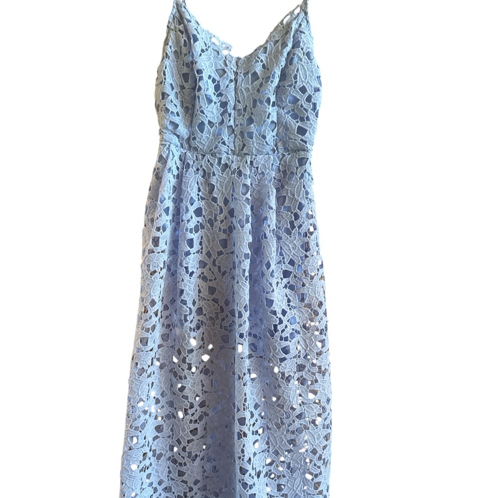 Astr Periwinkle Blue Lace Midi Dress
